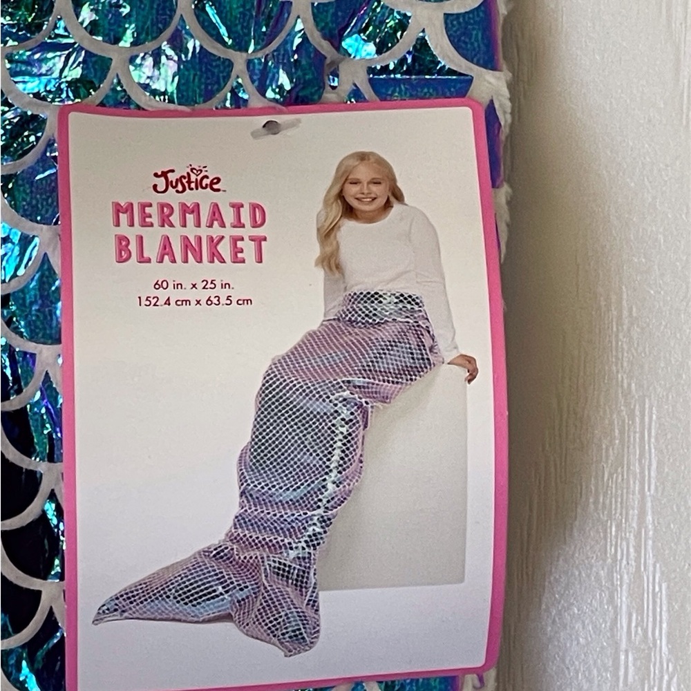 NEW Justice Mermaid Shimmer Fin Blanket * Size 60in. x 25in *